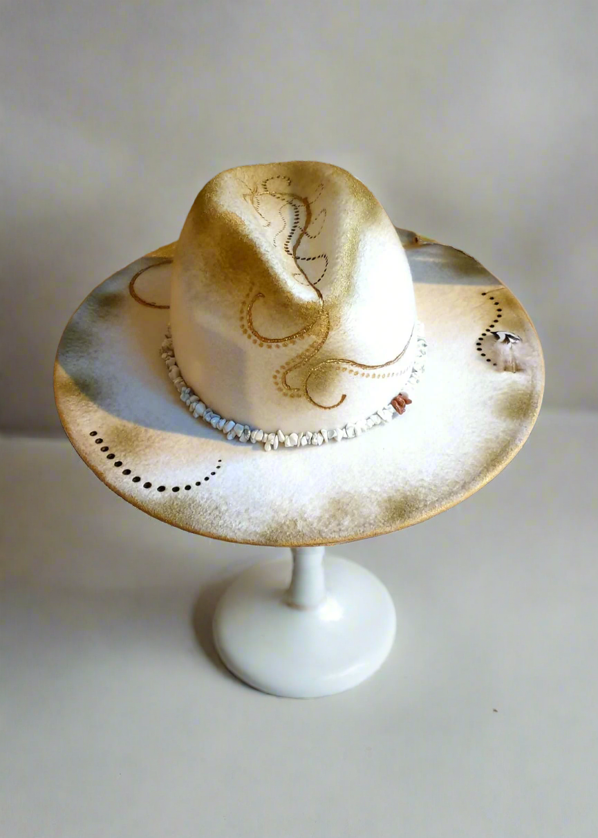 Fedora Classic STAY WILD White Stone - Vallentin Bohemian Hats