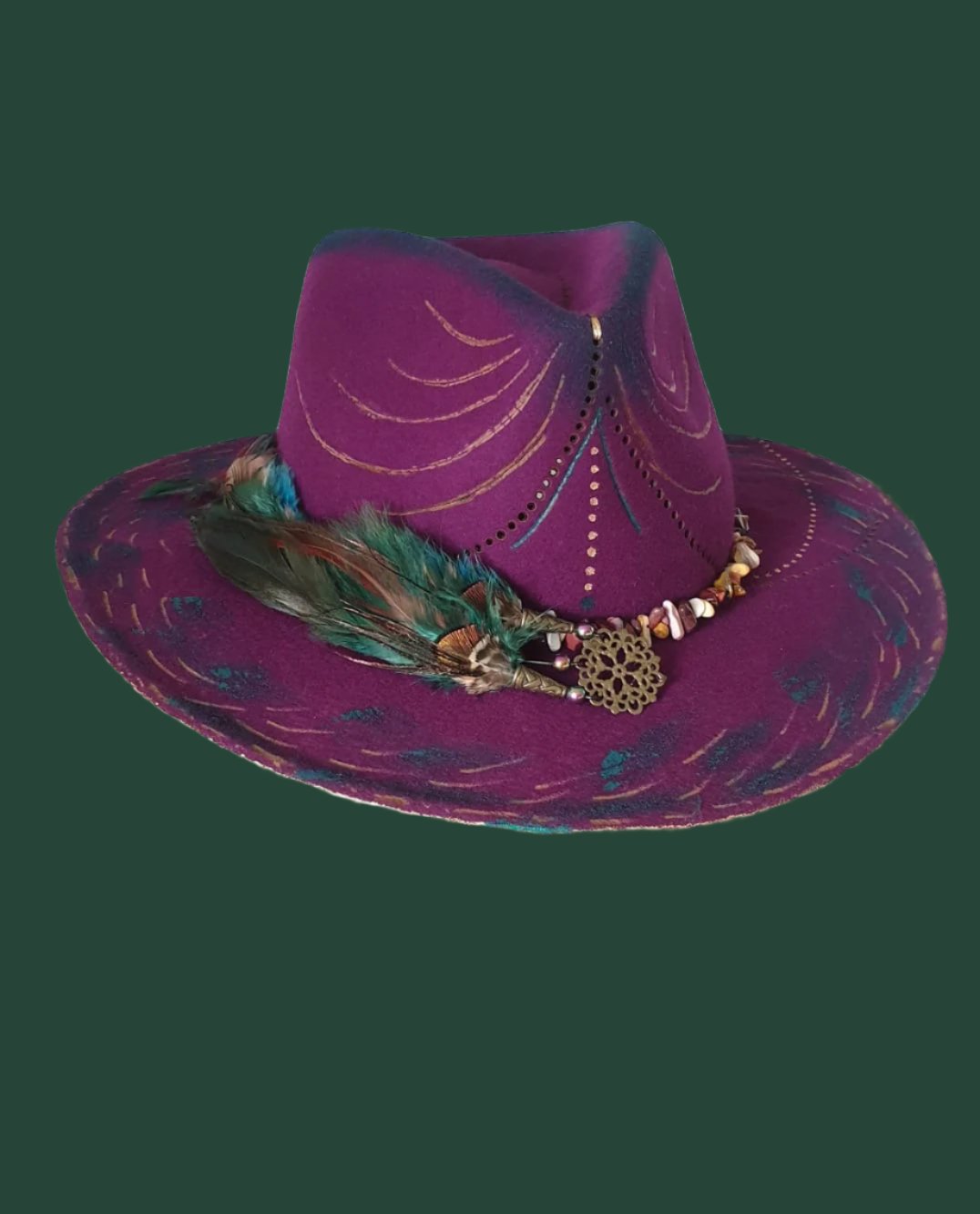 Fedora Classic STAY WILD Purple Rain- Vallentin Boho Kapelusze