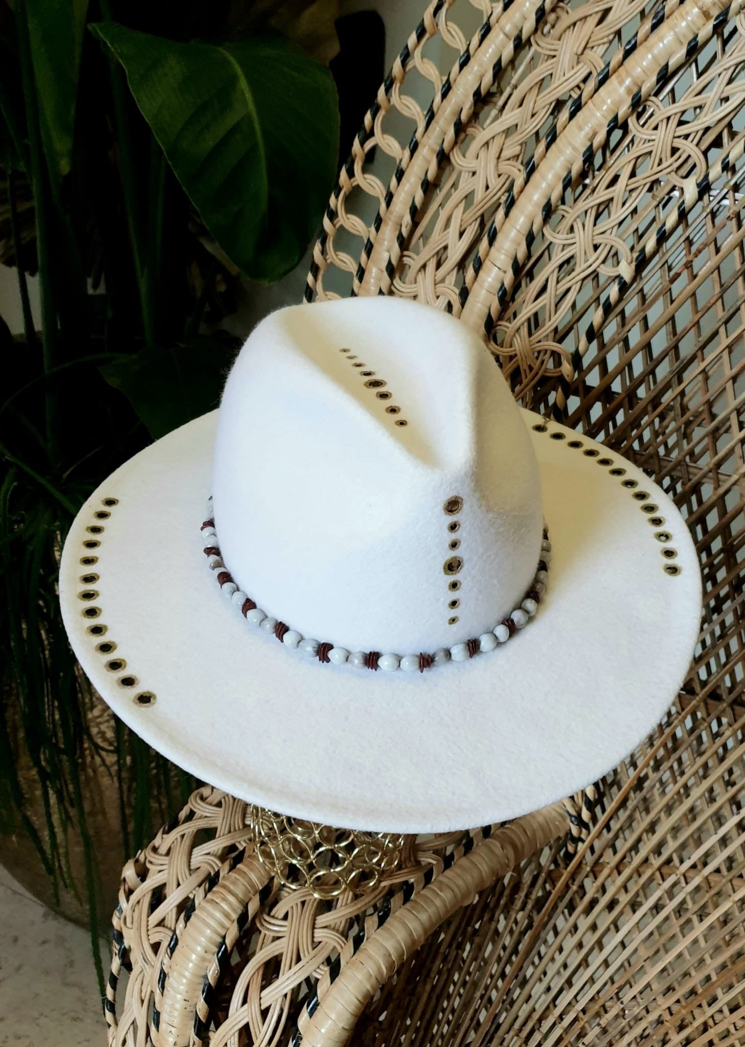 Fedora White Stone - Vallentin Boho Kapelusze 