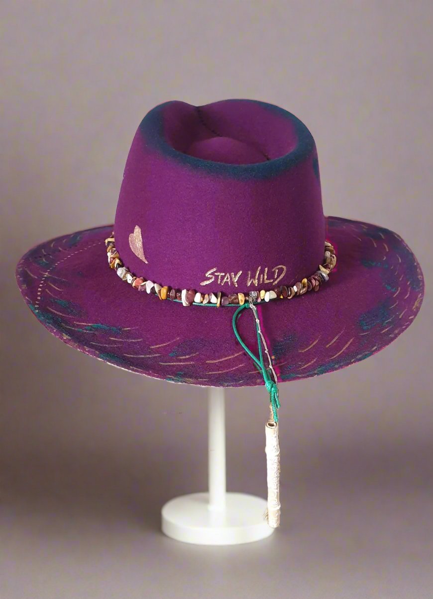 Fedora Classic STAY WILD Purple Rain- Vallentin Boho Kapelusze